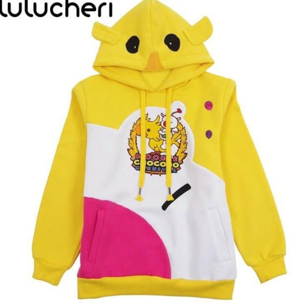 Yellow and Pink Graphic Hoodie